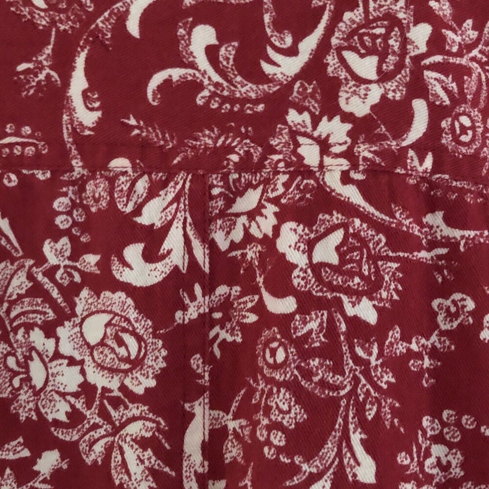 Serengeti Western Trucker Shacket Womens Sz L Red Bandana Floral Light Cotton - Picture 8 of 13